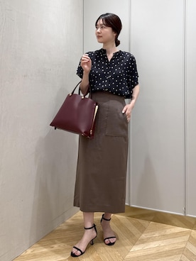 「ROPE'（ロペ）のアイテム（スカート）」を使った、rihoさん（レディース・160cm）の夏コーディネート