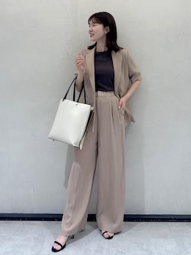 「ROPE'（ロペ）のアイテム（トップス）」を使った、rihoさん（レディース・160cm）の春コーディネート