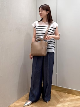 「アイテム（シャツ/ブラウス、シルバー系）」を使った、rihoさん（レディース・160cm）の夏コーディネート