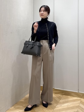 「ROPE'（ロペ）の【E'POR】A BAG Medium/通勤・26AW（ハンドバッグ、グレー系）」を使った、rihoさん（メンズ・160cm）の秋コーディネート