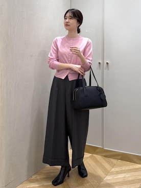 「E'POR（エポール）の【E'POR】TWO BOSTON BAG Medium/撥水・26AW新型（ハンドバッグ、ブラック系）」を使った、rihoさん（メンズ・160cm）の秋コーディネート
