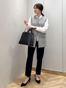 「アイテム（ベスト）」を使った、rihoさん（レディース・160cm・20代）の冬コーディネート