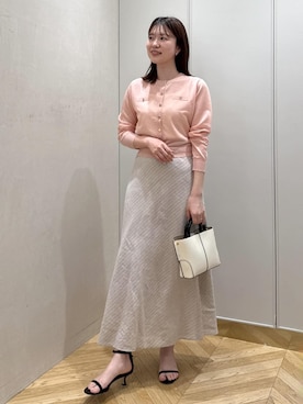 「ROPE'（ロペ）の【E'POR】BAMBOO BAG Mini/超軽量・26SS（ハンドバッグ、ホワイト系）」を使った、rihoさん（メンズ・160cm）の春コーディネート