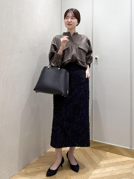 「ROPE'（ロペ）のアイテム（スカート）」を使った、rihoさん（レディース・160cm）の秋コーディネート