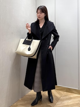 「アイテム（ステンカラーコート）」を使った、rihoさん（レディース・160cm・20代）の秋コーディネート