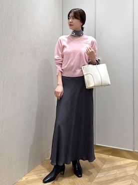 「アイテム（バンダナ/スカーフ）」を使った、rihoさん（レディース・160cm）の秋コーディネート