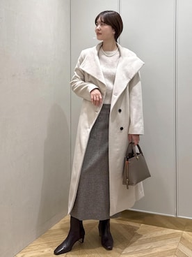 「アイテム（ステンカラーコート）」を使った、rihoさん（レディース・160cm・20代）の秋コーディネート