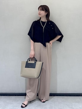 「ROPE'（ロペ）のアイテム（トップス）」を使った、rihoさん（レディース・160cm）の春コーディネート