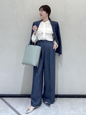 「ROPE'（ロペ）のアイテム（テーラードジャケット）」を使った、rihoさん（レディース・160cm）の春コーディネート