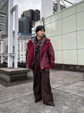 「152cm」｜「アイテム（スラックス）」を使った、ledtokyo 新宿店さん（レディース・165cm）の秋コーディネート