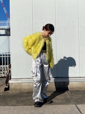 「アイテム（カーゴパンツ）」を使った、ledtokyo 新宿店さん（レディース・165cm）の冬コーディネート