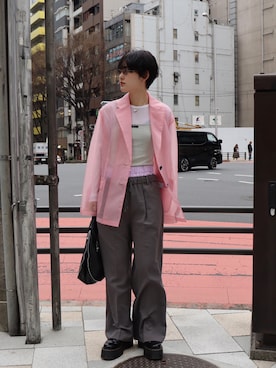 「led.tokyo（レッドトウキョウ）のアイテム（ジャケット/アウター）」を使った、ledtokyo 新宿店さん（レディース・165cm）の春コーディネート