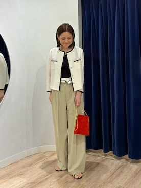「春服」｜「アイテム（ノーカラージャケット）」を使った、imaiさん（レディース・159cm）の春コーディネート