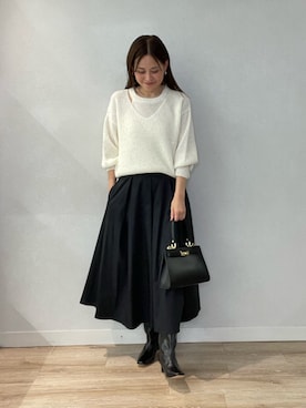 「NOLLEY’S（ノーリーズ）のアイテム（ショルダーバッグ）」を使った、imaiさん（レディース・159cm）の冬コーディネート