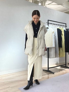 「TAION（タイオン）のアイテム（ダウンベスト）」を使った、imaiさん（レディース・159cm）の秋コーディネート