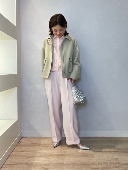 セットアップ対応》ウォッシャブル梳毛合繊ワイドパンツ（その他パンツ  