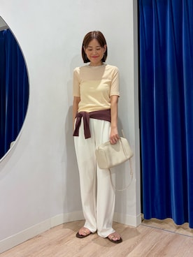 「アイテム（カーディガン/ボレロ、ブラウン系）」を使った、imaiさん（レディース・159cm）の夏コーディネート