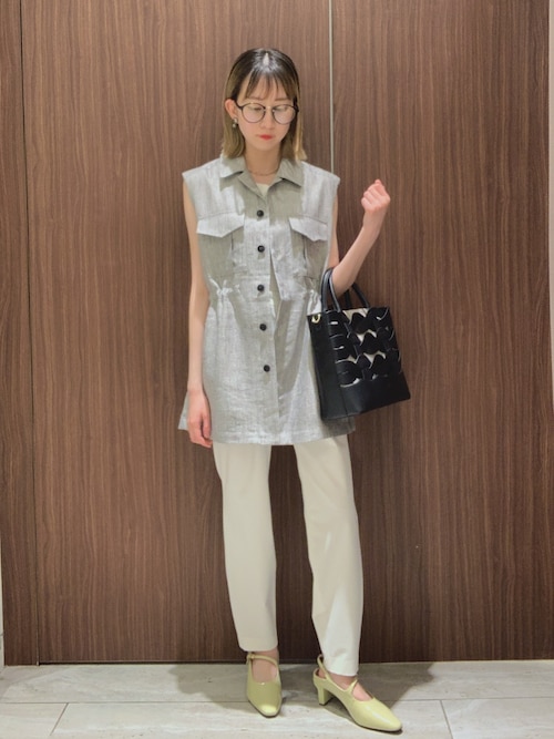 セール】ラメスラブリネンサファリジレ（ベスト）｜qualite（カリテ