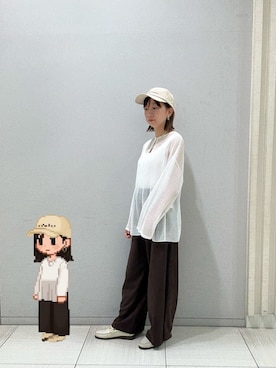 「アイテム（タンクトップ）」を使った、さきてぃさん（レディース・153cm）の秋コーディネート