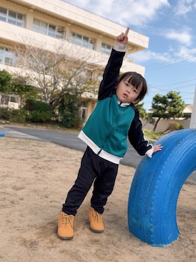 「アイテム（スウェットパンツ）」を使った、Lunarion.21さん（キッズ・90cm）の秋コーディネート