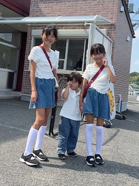 「devirock（デビロック）のメッシュシューズ（サンダル）」を使った、Lunarion.21さん（キッズ・90cm）の夏コーディネート