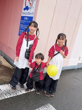 「アイテム（Tシャツ/カットソー）」を使った、Lunarion.21さん（キッズ・90cm）の秋コーディネート