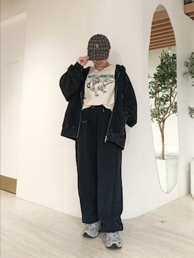 「アイテム（パーカー）」を使った、kuuさん（レディース・154cm）の秋コーディネート