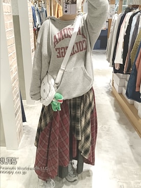 「アイテム（キーホルダー）」を使った、kuuさん（レディース・154cm）の秋コーディネート