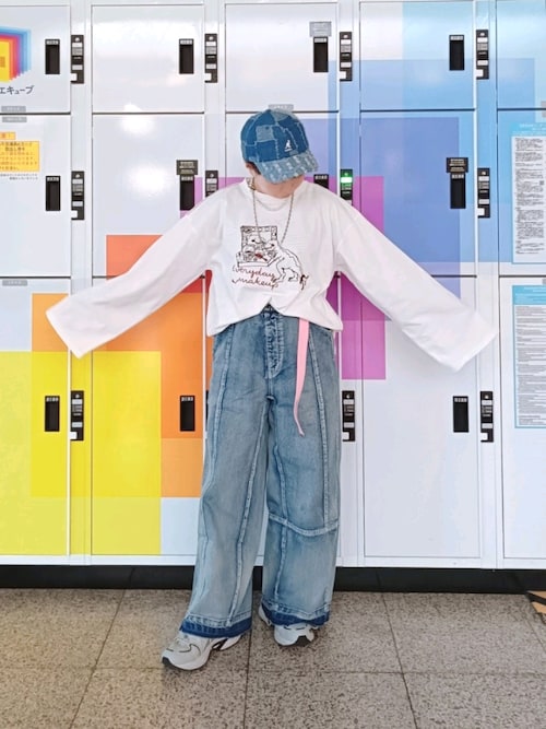 MAKE UP恐竜刺しゅうロンTEE