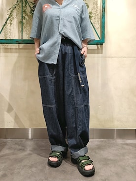 「DOUBLE NAME（ダブルネーム）のアイテム」を使った、kuuさん（レディース・154cm）の夏コーディネート