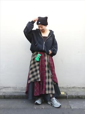 「アイテム（キーホルダー）」を使った、kuuさん（レディース・154cm）の秋コーディネート