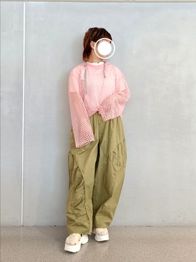 「DOUBLE NAME（ダブルネーム）のアイテム（トップス）」を使った、kuuさん（レディース・154cm）の春コーディネート