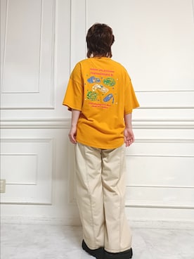 「DOUBLE NAME（ダブルネーム）のアイテム」を使った、kuuさん（レディース・154cm）の春コーディネート