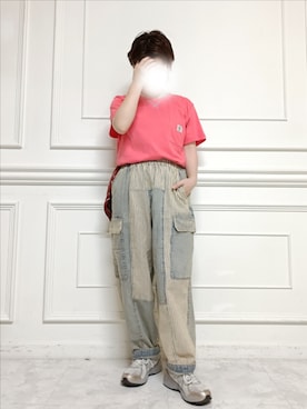 「DOUBLE NAME（ダブルネーム）のアイテム」を使った、kuuさん（レディース・154cm）の春コーディネート