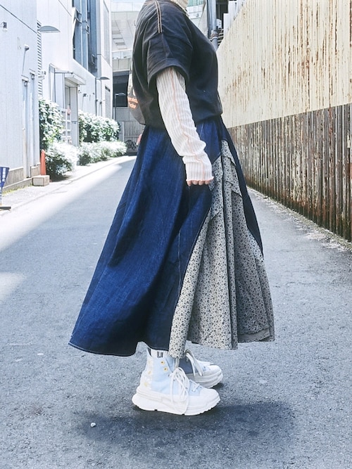 CLANE デニムタイトスカート 2 CLANEのデニムスカートを使った人気ファッションコーディネート