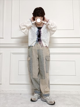 「DOUBLE NAME（ダブルネーム）のアイテム」を使った、kuuさん（レディース・154cm）の春コーディネート