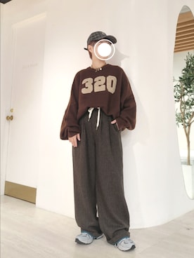 「アイテム（キャップ）」を使った、kuuさん（レディース・154cm）の秋コーディネート