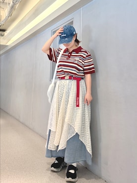 「DOUBLE NAME（ダブルネーム）のアイテム（トップス）」を使った、kuuさん（レディース・154cm）の春コーディネート