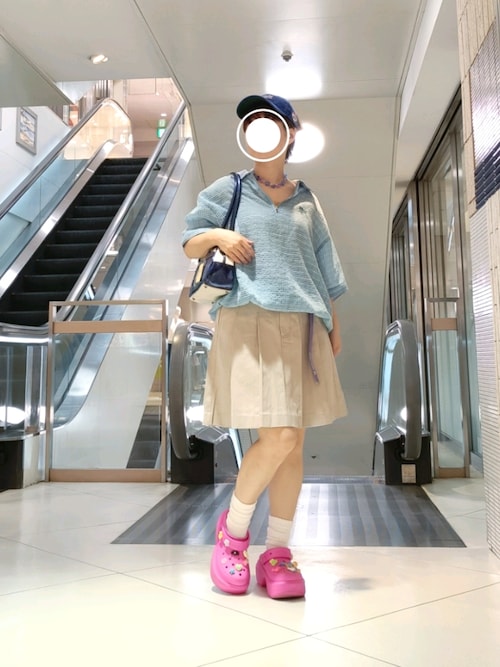 ブラウス シャツ シアーチェックハーフZIPシャツ レディース DOUBLE NAME ブラウス シャツ シアーチェックハーフZIPシャツ
