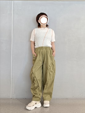 「DOUBLE NAME（ダブルネーム）のアイテム（パンツ）」を使った、kuuさん（レディース・154cm）の春コーディネート