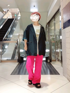 「半袖」｜「アイテム（その他アウター）」を使った、kuuさん（レディース・154cm）の春コーディネート
