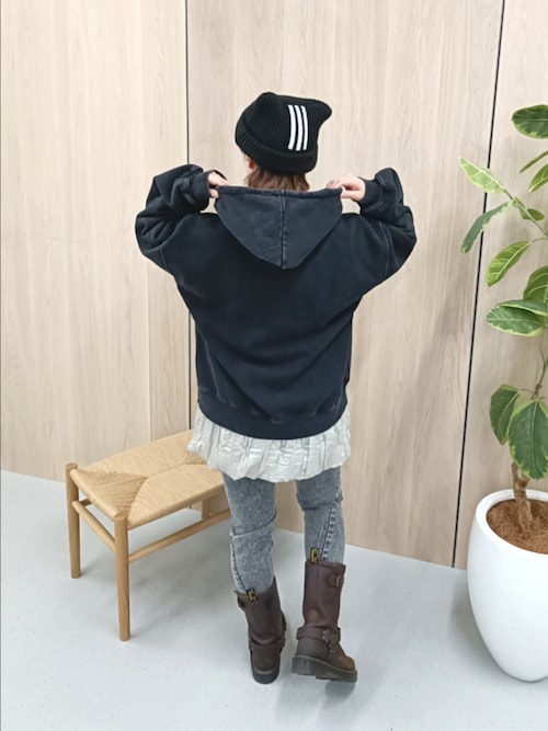 m:rex】ミニ恐竜刺しゅうフードZIPパーカー（パーカー）｜DOUBLE NAME