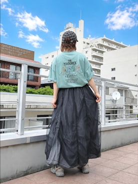 「DOUBLE NAME（ダブルネーム）のアイテム」を使った、kuuさん（レディース・154cm）の春コーディネート