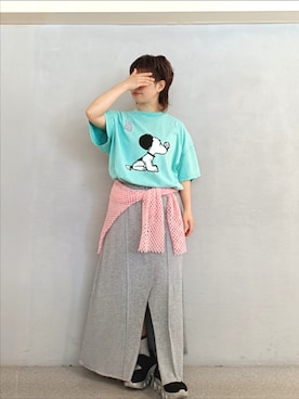 「DOUBLE NAME（ダブルネーム）のアイテム（トップス）」を使った、kuuさん（レディース・154cm）の春コーディネート