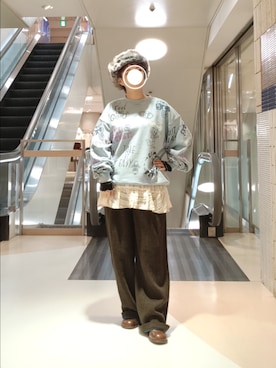 「アイテム（スウェット）」を使った、kuuさん（レディース・154cm）の秋コーディネート