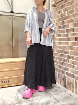 「アイテム（スカート）」を使った、kuuさん（レディース・154cm）の夏コーディネート