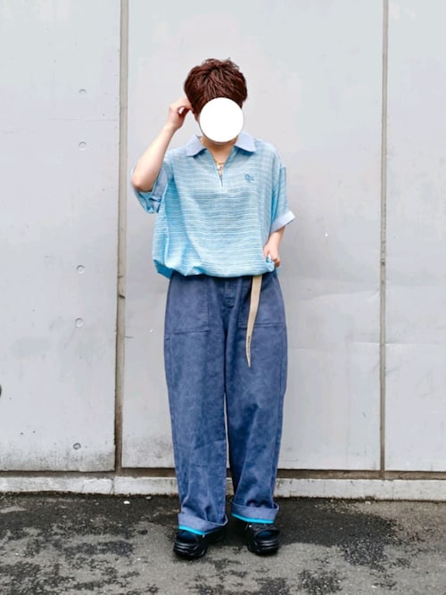ブラウス シャツ シアーチェックハーフZIPシャツ レディース DOUBLE NAME ブラウス シャツ シアーチェックハーフZIPシャツ