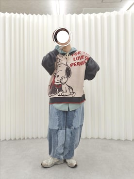 「PEANUTS（ピーナッツ）のアイテム」を使った、kuuさん（レディース・154cm）の秋コーディネート