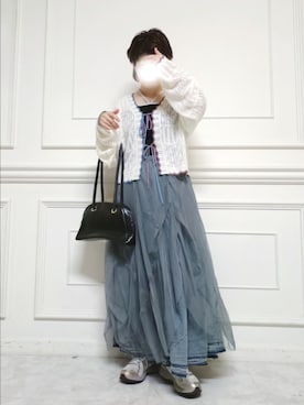 「DOUBLE NAME（ダブルネーム）のアイテム」を使った、kuuさん（レディース・154cm）の春コーディネート