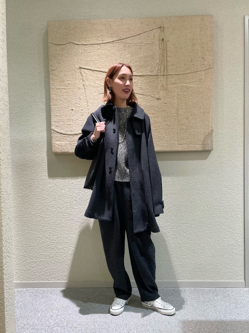 ウールバックタックショートコート（ステンカラーコート）｜かぐれ